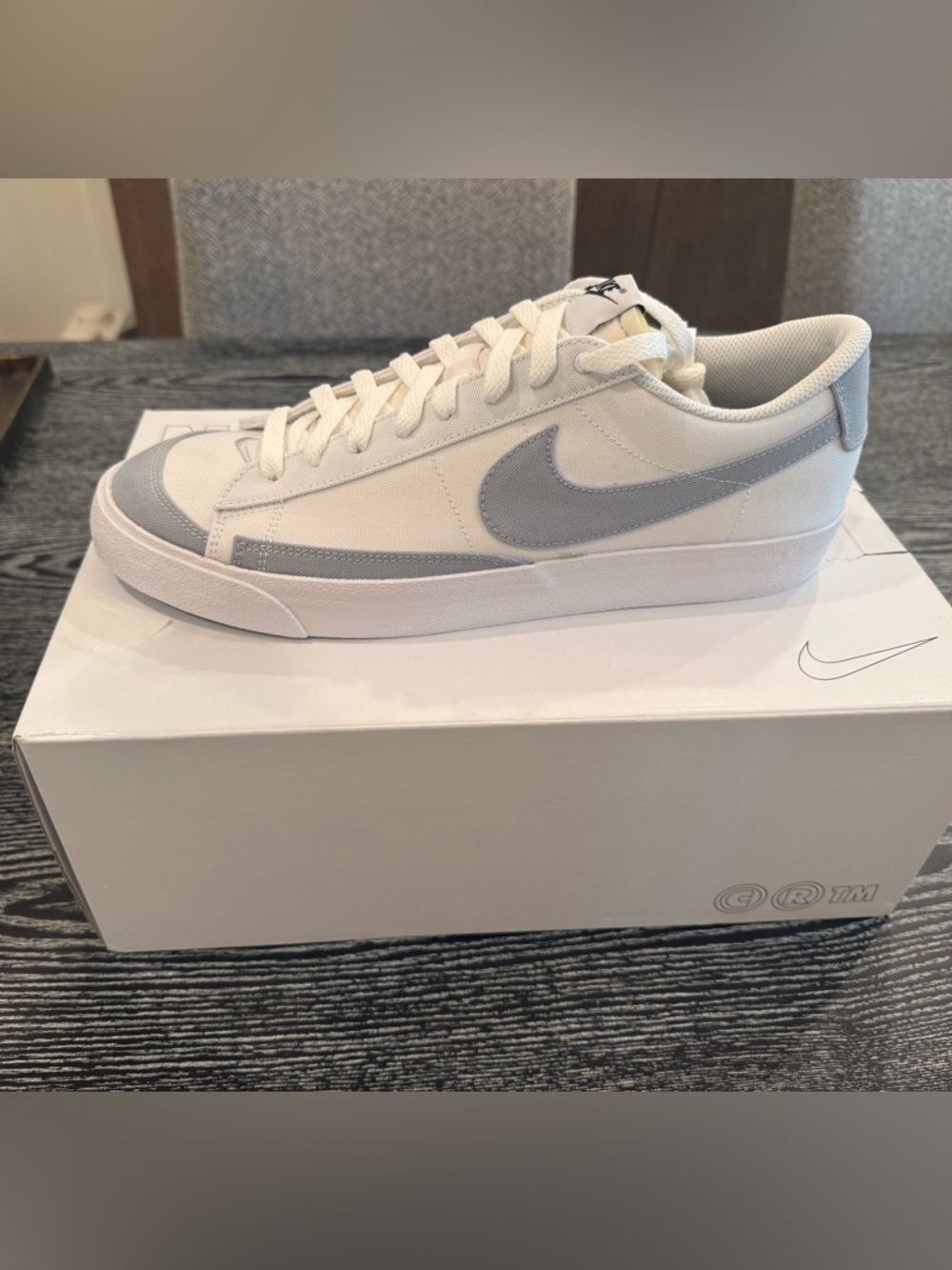 Nike Men’s Blazer Low White with Light Gray Swoosh